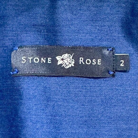 Stone Rose Navy Short Sleeve Shirt. Size 2/ US Small. - Picture 7 of 9